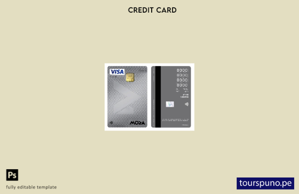 listo para imprimir plantilla de tarjeta vertical de crédito clásica visa Moza B